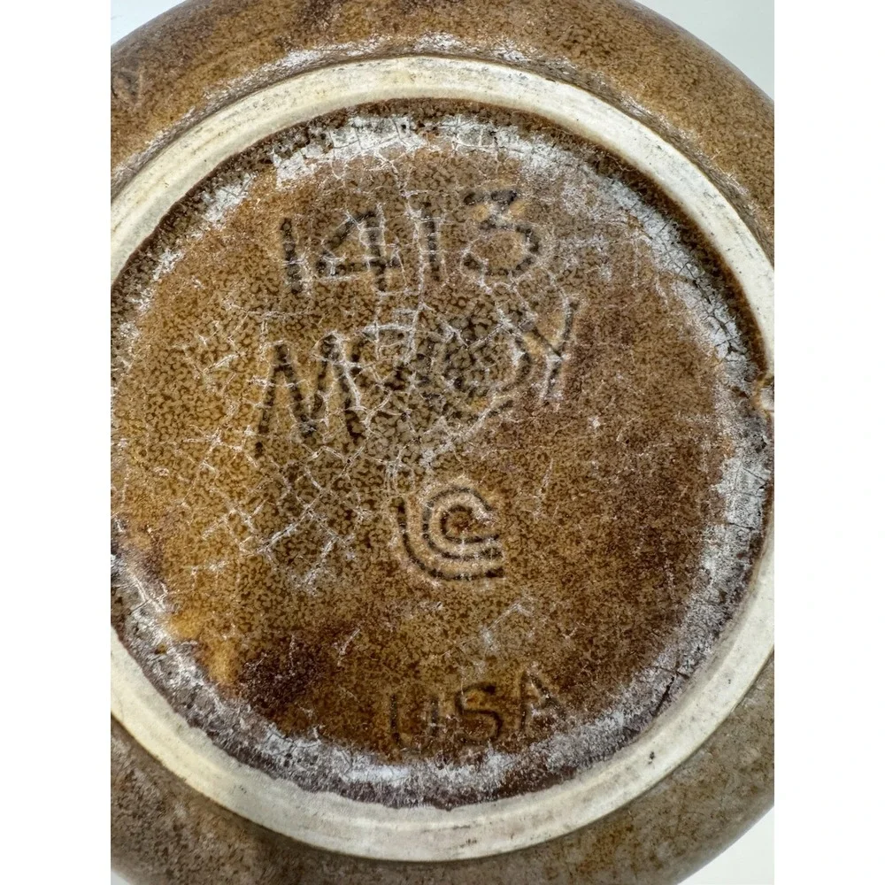 Vintage McCoy 1413 Stonecraft Cereal Soup Bowl Brown Glaze USA Pottery MCM